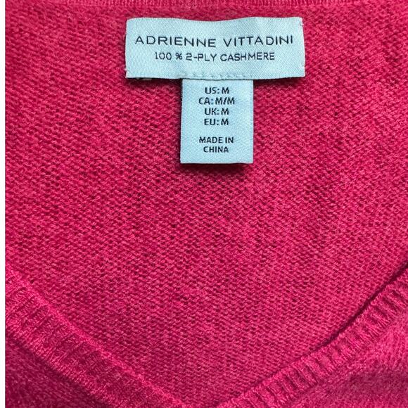 Adrienne Vittadini 2-Ply 100% Cashmere V-Neck Sweater Women's Medium - Picture 9 of 9